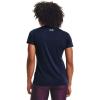 imageUnder Armour Womens Tech VNeck Twist ShortSleeve TShirtMidnight Navy 600Metallic Silver