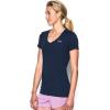 imageUnder Armour Womens Tech VNeck Twist ShortSleeve TShirtMidnight Navy Metallic Silver