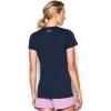 imageUnder Armour Womens Tech VNeck Twist ShortSleeve TShirtMidnight Navy Metallic Silver