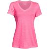 imageUnder Armour Womens Tech VNeck Twist ShortSleeve TShirtMojo Pink Metallic Silver