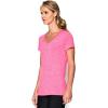 imageUnder Armour Womens Tech VNeck Twist ShortSleeve TShirtMojo Pink Metallic Silver