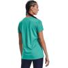imageUnder Armour Womens Tech VNeck Twist ShortSleeve TShirtNeptune 369  Metallic Silver
