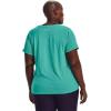 imageUnder Armour Womens Tech VNeck Twist ShortSleeve TShirtNeptune 369Green
