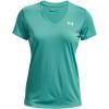 imageUnder Armour Womens Tech VNeck Twist ShortSleeve TShirtNeptune 369Metallic Silver