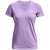 imageUnder Armour Womens Tech VNeck Twist ShortSleeve TShirtOctane 566Metallic Silver