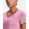 imageUnder Armour Womens Tech VNeck Twist ShortSleeve TShirtPlanet Pink 680Metallic Silver