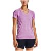 imageUnder Armour Womens Tech VNeck Twist ShortSleeve TShirtPolar Purple 537Metallic Silver