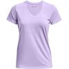 imageUnder Armour Womens Tech VNeck Twist ShortSleeve TShirtPurple Tint 532Metallic Silver