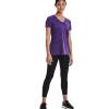 imageUnder Armour Womens Tech VNeck Twist ShortSleeve TShirtPurple Zest 754Metallic Silver