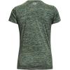imageUnder Armour Womens Tech VNeck Twist ShortSleeve TShirtSilica Green 348Metallic Silver