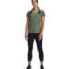 imageUnder Armour Womens Tech VNeck Twist ShortSleeve TShirtSilica Green 348Metallic Silver