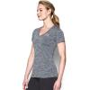imageUnder Armour Womens Tech VNeck Twist ShortSleeve TShirtStealth Gray Metallic Silver
