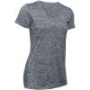 imageUnder Armour Womens Tech VNeck Twist ShortSleeve TShirtStealth Gray Metallic Silver