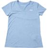 imageUnder Armour Womens Tech VNeck Twist ShortSleeve TShirtWashed Blue 421Metallic Silver