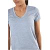 imageUnder Armour Womens Tech VNeck Twist ShortSleeve TShirtWashed Blue 421Metallic Silver