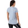 imageUnder Armour Womens Tech VNeck Twist ShortSleeve TShirtWashed Blue 421Metallic Silver