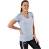 imageUnder Armour Womens Tech VNeck Twist ShortSleeve TShirtWashed Blue 421Metallic Silver