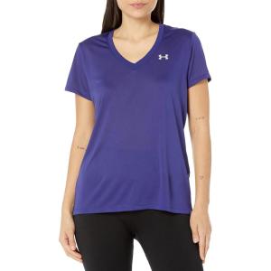 imageUnder Armour Womens Tech VNeck Twist ShortSleeve TShirt468 Sonar Blue   Metallic Silver