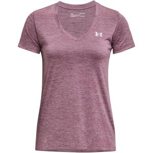 imageUnder Armour Womens Tech VNeck Twist ShortSleeve TShirt501 Misty Purple  White  Metallic Silver