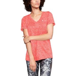 imageUnder Armour Womens Tech VNeck Twist ShortSleeve TShirtAfter Burn Metallic Silver