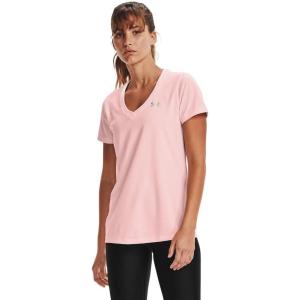 imageUnder Armour Womens Tech VNeck Twist ShortSleeve TShirtBeta Tint 658Metallic Silver