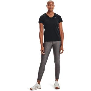 imageUnder Armour Womens Tech VNeck Twist ShortSleeve TShirtBlack Metallic Silver