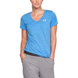 imageUnder Armour Womens Tech VNeck Twist ShortSleeve TShirtBlue Circuit