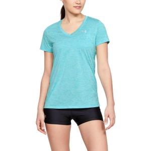 imageUnder Armour Womens Tech VNeck Twist ShortSleeve TShirtBreathtaking Blue
