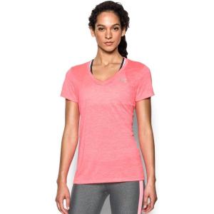 imageUnder Armour Womens Tech VNeck Twist ShortSleeve TShirtBrilliance Metallic Silver