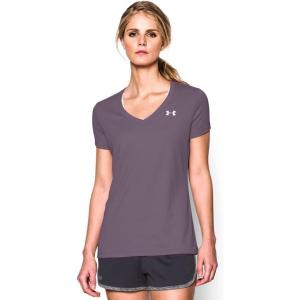 imageUnder Armour Womens Tech VNeck Twist ShortSleeve TShirtFlint 033Metallic Silver