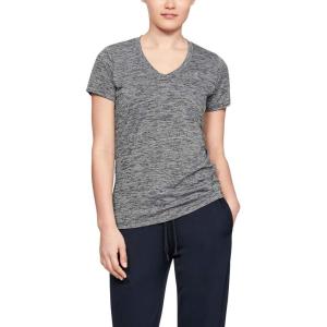imageUnder Armour Womens Tech VNeck Twist ShortSleeve TShirtJet Gray 010Metallic Silver