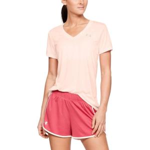 imageUnder Armour Womens Tech VNeck Twist ShortSleeve TShirtOrange Dream