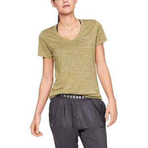 imageUnder Armour Womens Tech VNeck Twist ShortSleeve TShirtPalm Green