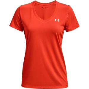 imageUnder Armour Womens Tech VNeck Twist ShortSleeve TShirtPhoenix Fire 296Metallic Silver
