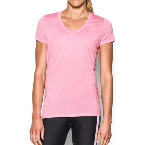 imageUnder Armour Womens Tech VNeck Twist ShortSleeve TShirtPink Metallic Silver