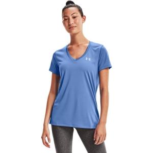 imageUnder Armour Womens Tech VNeck Twist ShortSleeve TShirtRiver 488Metallic Silver