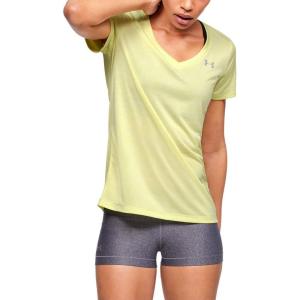 imageUnder Armour Womens Tech VNeck Twist ShortSleeve TShirtXray 788Metallic Silver