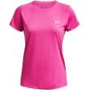 imageUnder Armour Womens Tech ShortSleeve TShirt652 Rebel Pink   Metallic Silver