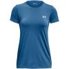 imageUnder Armour Womens Tech ShortSleeve TShirtCruise Blue 899Metallic Silver
