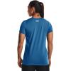 imageUnder Armour Womens Tech ShortSleeve TShirtCruise Blue 899Metallic Silver