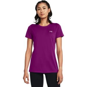 imageUnder Armour Womens Tech ShortSleeve TShirt573 Mystic Magenta   Metallic Silver