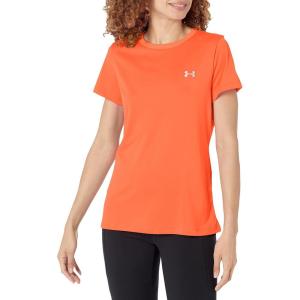 imageUnder Armour Womens Tech ShortSleeve TShirt866 Orange Blast   Metallic Silver