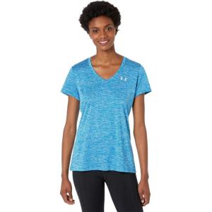 imageUnder Armour Womens Tech VNeck Twist ShortSleeve TShirtCruise BlueOpal BlueMetallic Silver