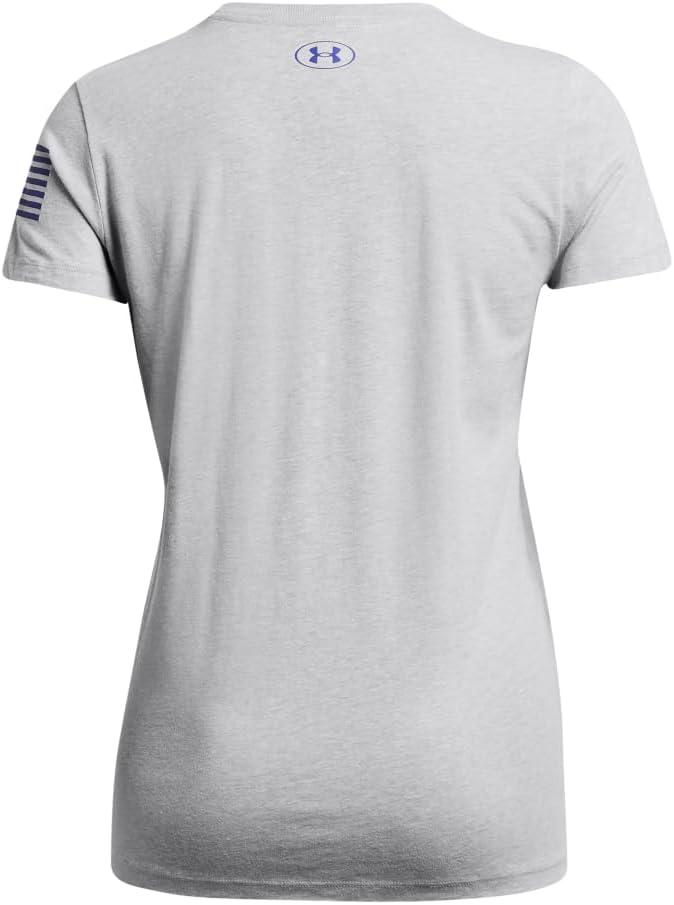 imageUnder Armour Womens New Freedom Logo TShirt011 Mod Gray Light Heather   Royal