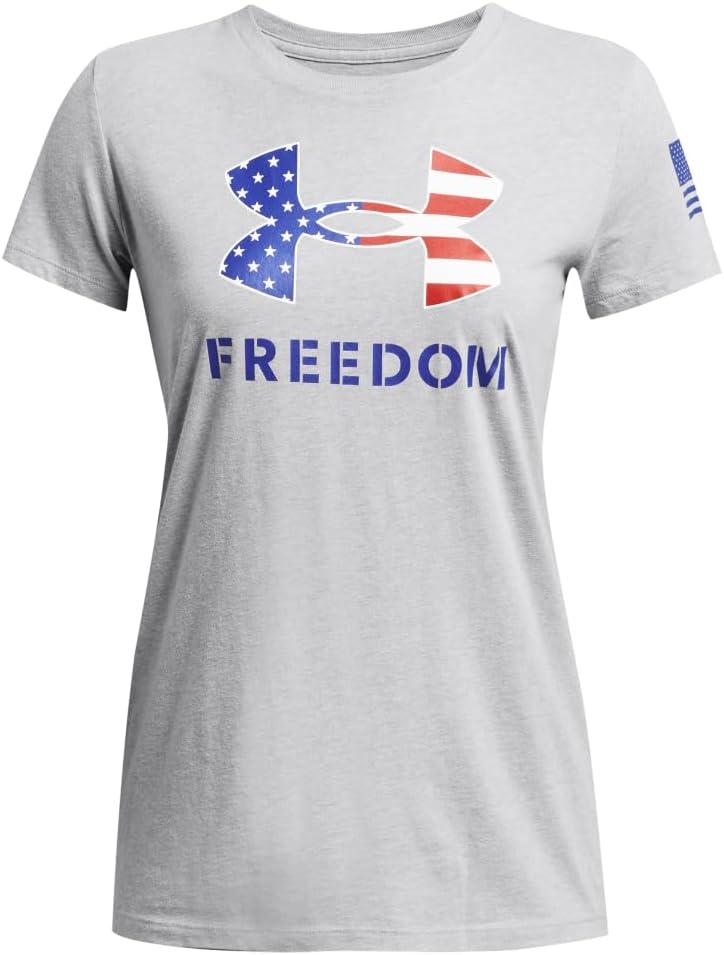 imageUnder Armour Womens New Freedom Logo TShirt011 Mod Gray Light Heather   Royal