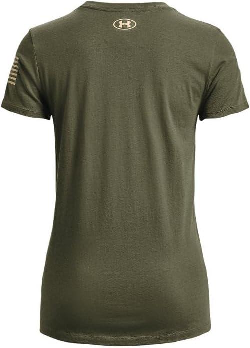 imageUnder Armour Womens New Freedom Logo TShirt391 Marine Od Green   Desert Sand