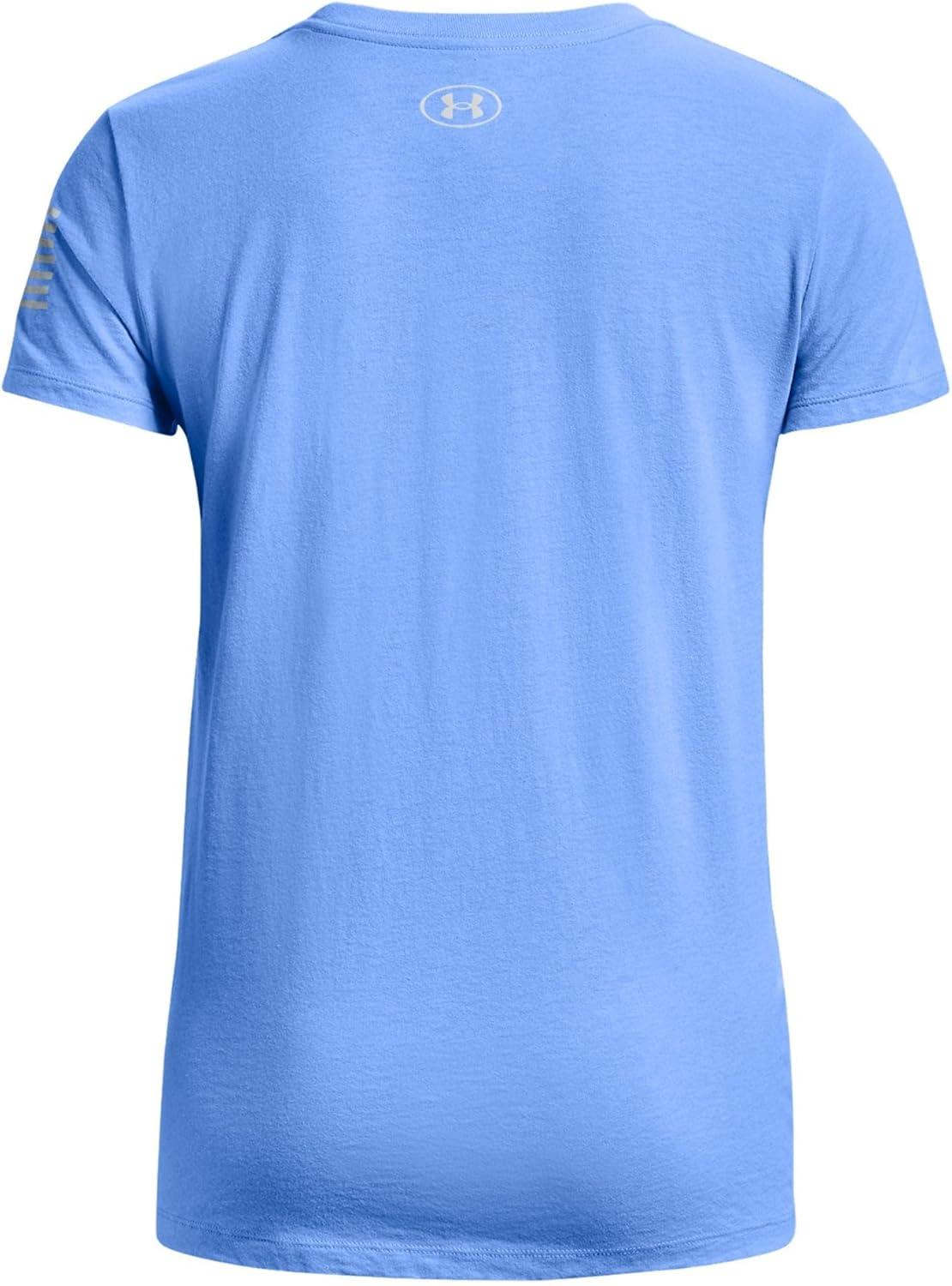 imageUnder Armour Womens New Freedom Logo TShirt475 Carolina Blue   Halo Gray
