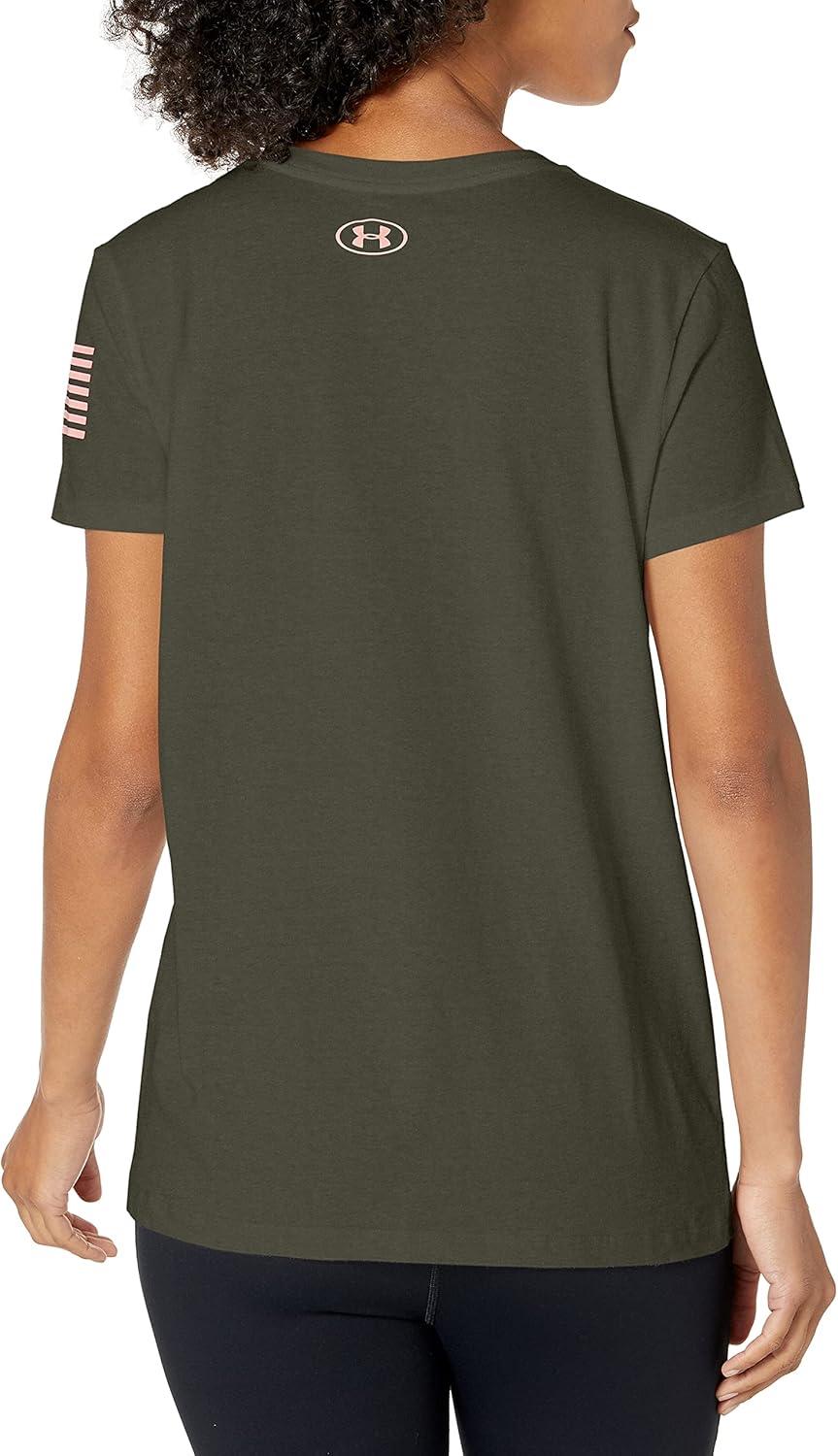 imageUnder Armour Womens New Freedom Logo TShirtBaroque Green 310Pink Clay