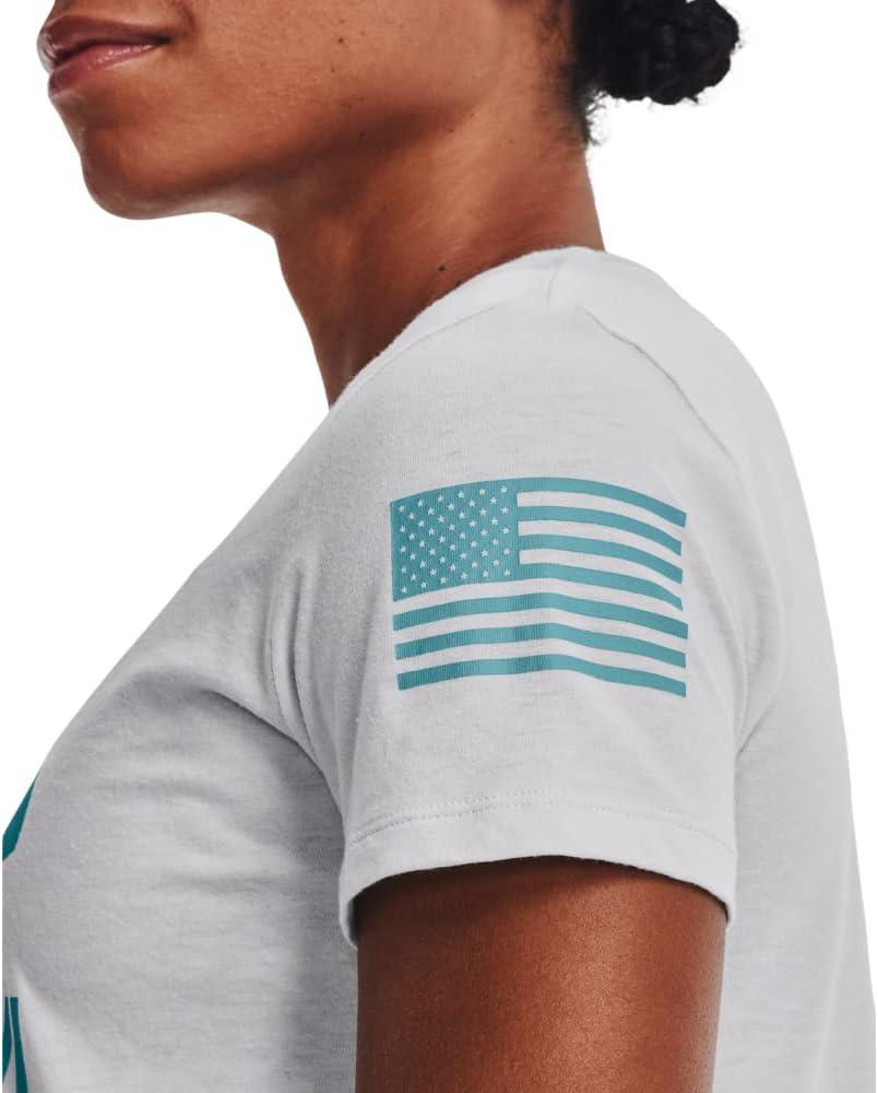 imageUnder Armour Womens New Freedom Logo TShirtHalo Gray 014Cloudless Sky