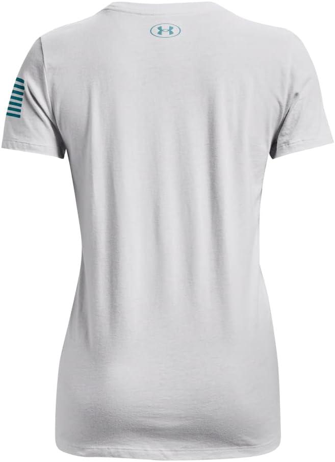 imageUnder Armour Womens New Freedom Logo TShirtHalo Gray 014Cloudless Sky